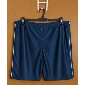 Men's Athletic Shorts Blue with White Piping